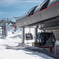 Bergstation der Kabinenbahn Roche de Mio-Col de la Chiaupe, April 2024