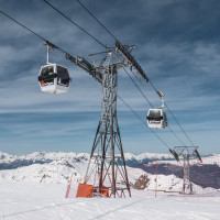 Kabinenbahn Belle Plagne-Roche de Mio, April 2024