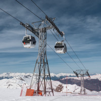 Kabinenbahn Belle Plagne-Roche de Mio, April 2024