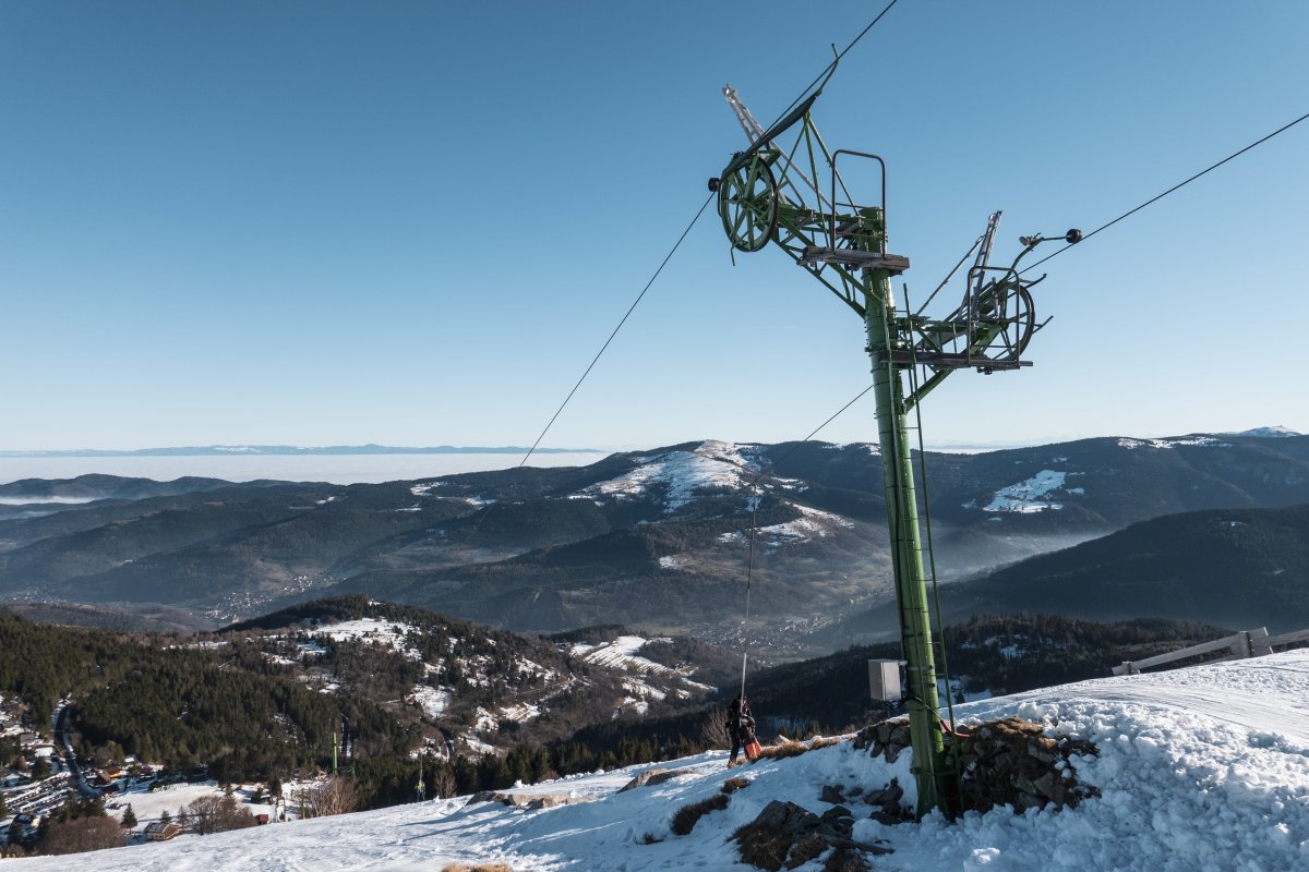Poma-Schlepplift Petit Hohneck im Skigebiet Le Gaschney