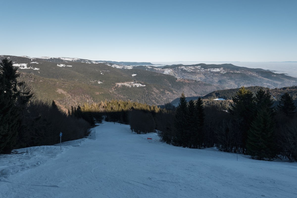 Skipiste am Schlepplift Hinterschallern