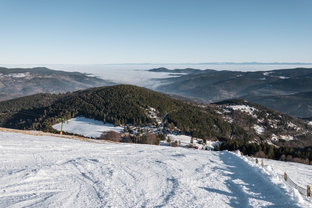 Skipiste am Petit Hohneck im Skigebiet Le Gaschney