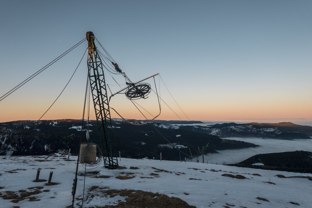 Sonnenuntergang am Schlepplift Hinterschallern