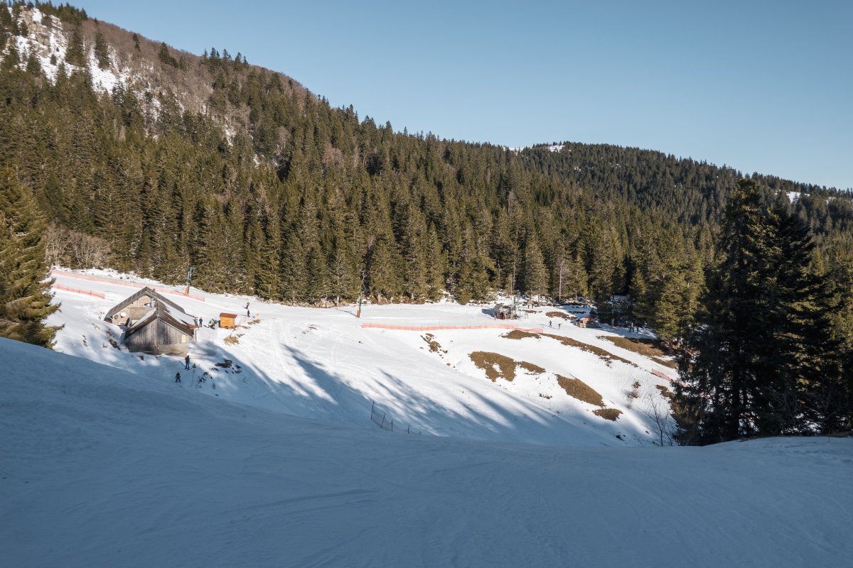 Skigebiet Le Tanet mit Schlepplift Ferme