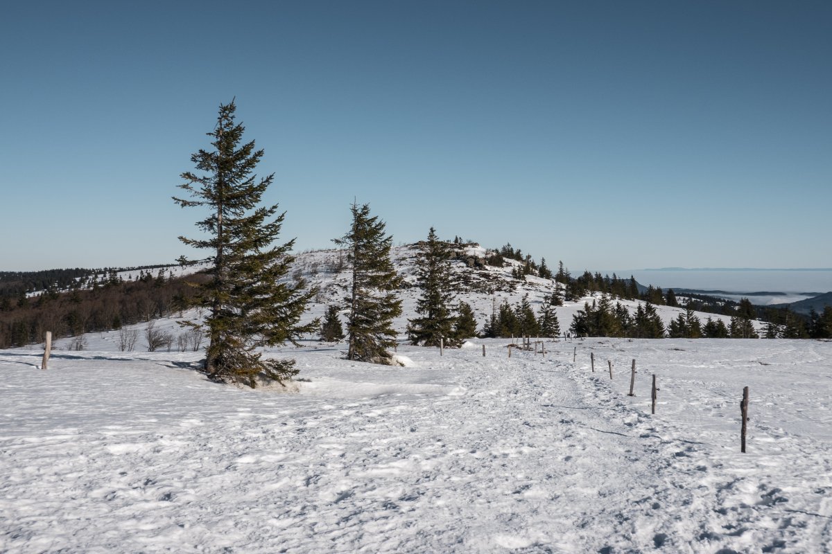 Panorama vom Tanet-Gipfel im Winter
