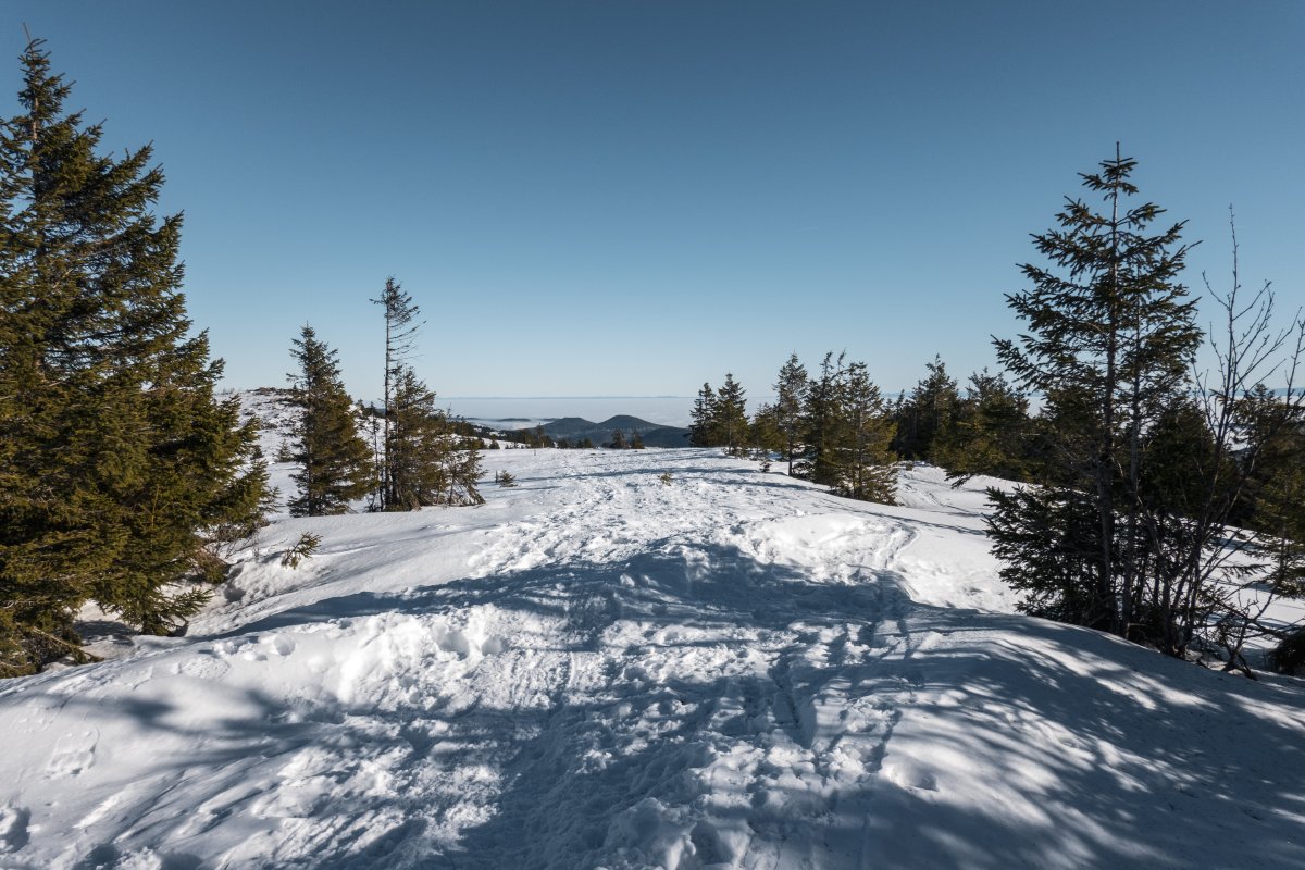 Panorama vom Tanet-Gipfel im Winter