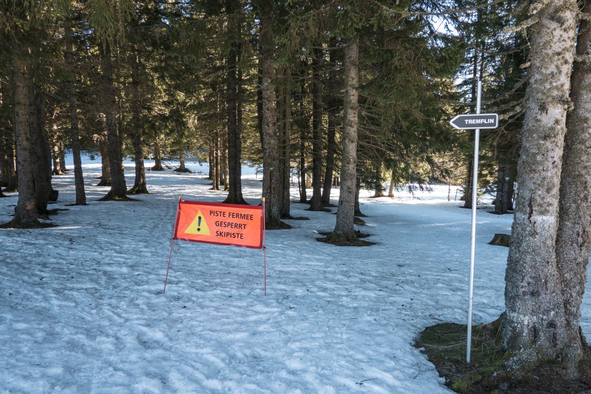 Piste am Schlepplift Tremplin, Dezember 2021