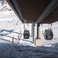 Talstation der Kabinenbahn Saulire 2, Februar 2025