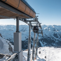 Bergstation der Kabinenbahn Saulire 2, Februar 2025