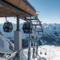 Bergstation der Kabinenbahn Saulire 2, Februar 2025