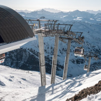 Bergstation der Kabinenbahn Pas du Lac 2, Februar 2025