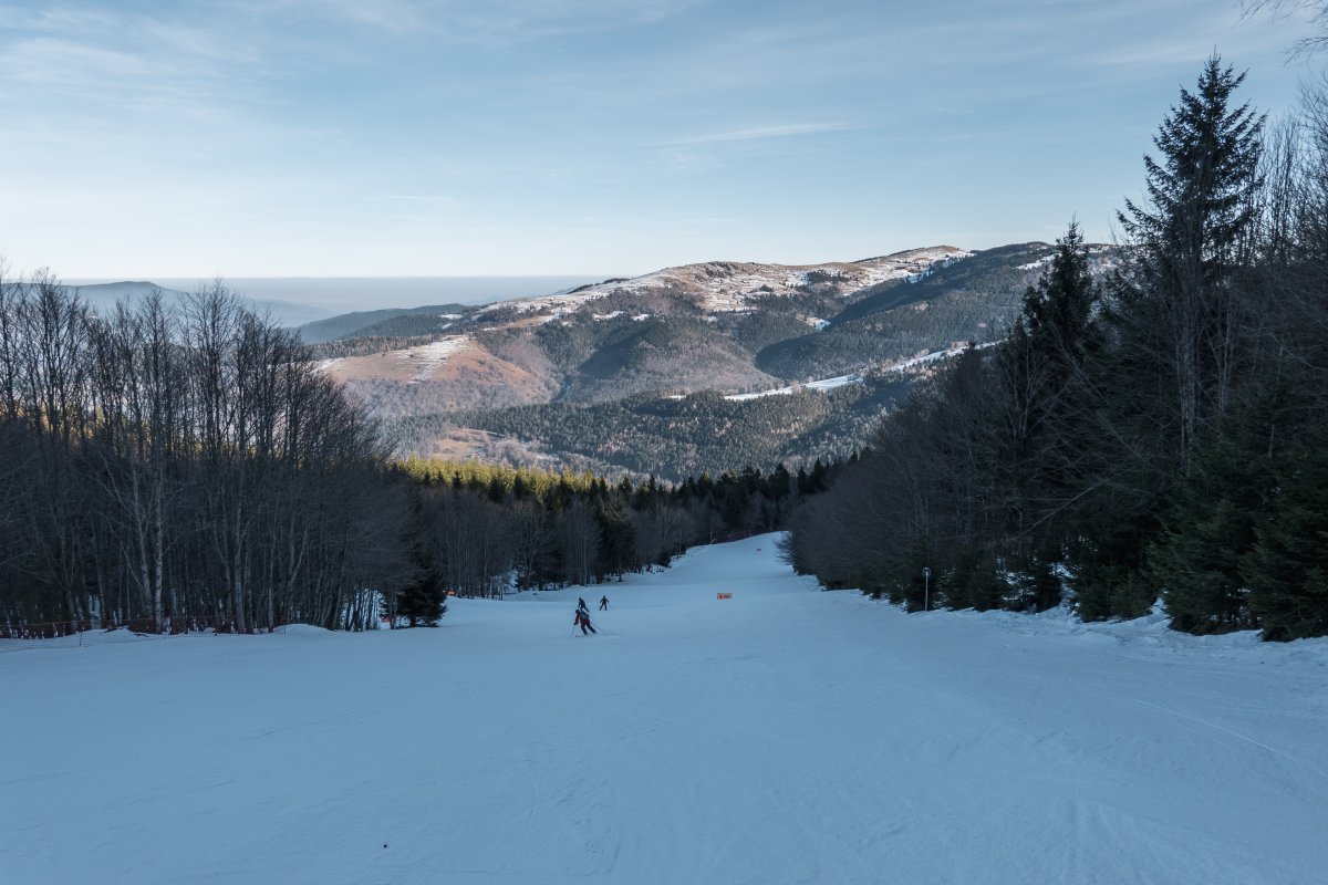 Abfahrt am Schlepplift Bronner, Dezember 2021