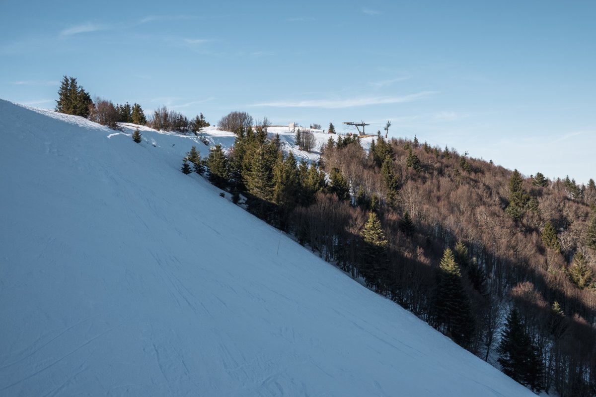 Abfahrt am Schlepplift Bronner, Dezember 2021
