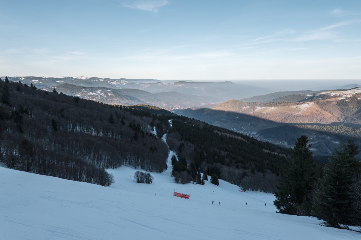 Abfahrt am Schlepplift Bronner, Dezember 2021