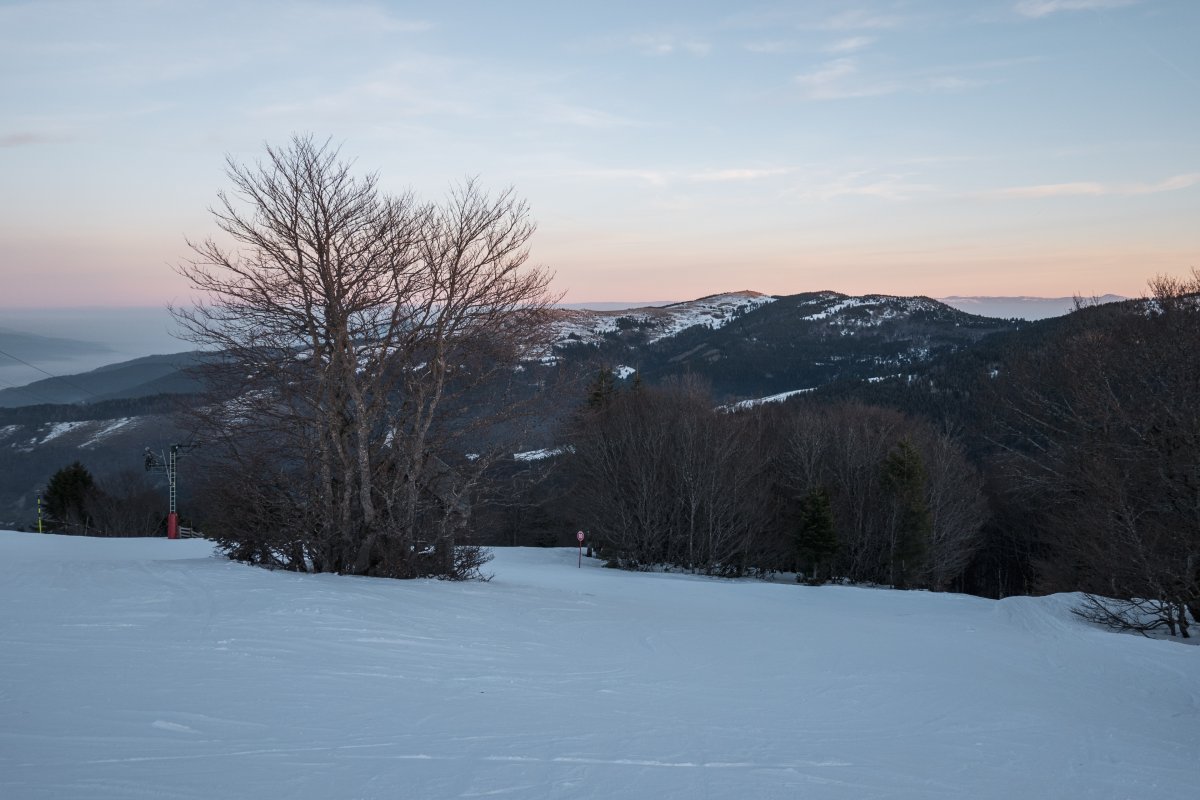 Abfahrt am Schlepplift Bronner, Dezember 2021