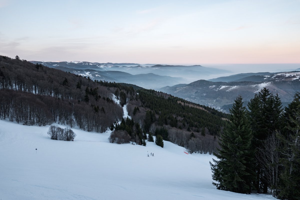 Abfahrt am Schlepplift Bronner, Dezember 2021
