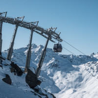 Bergstation der Kabinenbahn Bruyères, Februar 2025