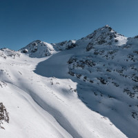 Abfahrt vom Col de Thorens nach Orelle, Februar 2025