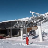 Talstation der Kabinenbahn Moraine, Februar 2025