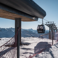 Bergstation der Kabinenbahn Bruyères 2, Februar 2025
