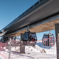 Bergstation der Kabinenbahn Bruyères 2, Februar 2025