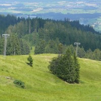 Einige Meter weiter trifft man auf den Schlepplift Länggrätli, ebenfalls von Habegger, diesmal aber eine normale Konstruktion, Juli 2008