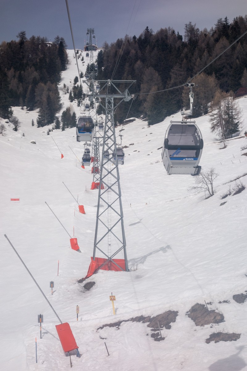Kabinenbahn Grimentz-Bendolla, April 2018