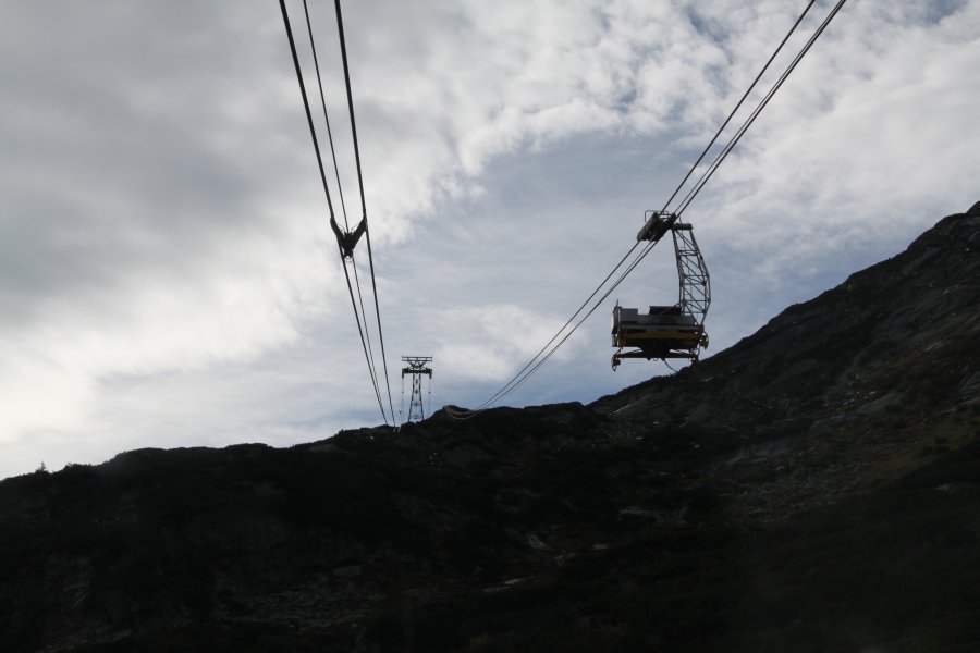 Luftseilbahn Handegg-Gerstenegg mit der Lastenbarelle, Oktober 2010