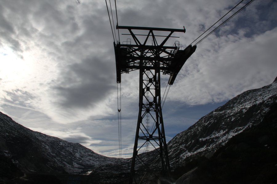 Stütze drei von vier der Luftseilbahn Handegg-Gerstenegg, Oktober 2010