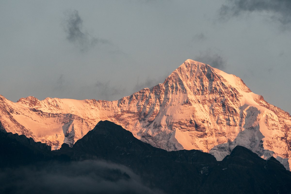 Sonnenuntergang in der Jungfrauregion, Oktober 2021
