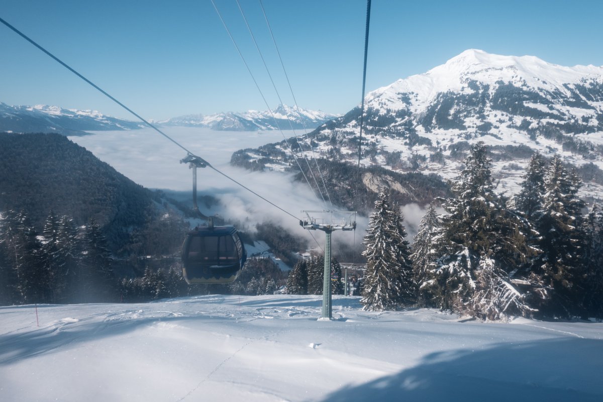 Kabinenbahn Cavadura-Schwänzelegg, Januar 2024