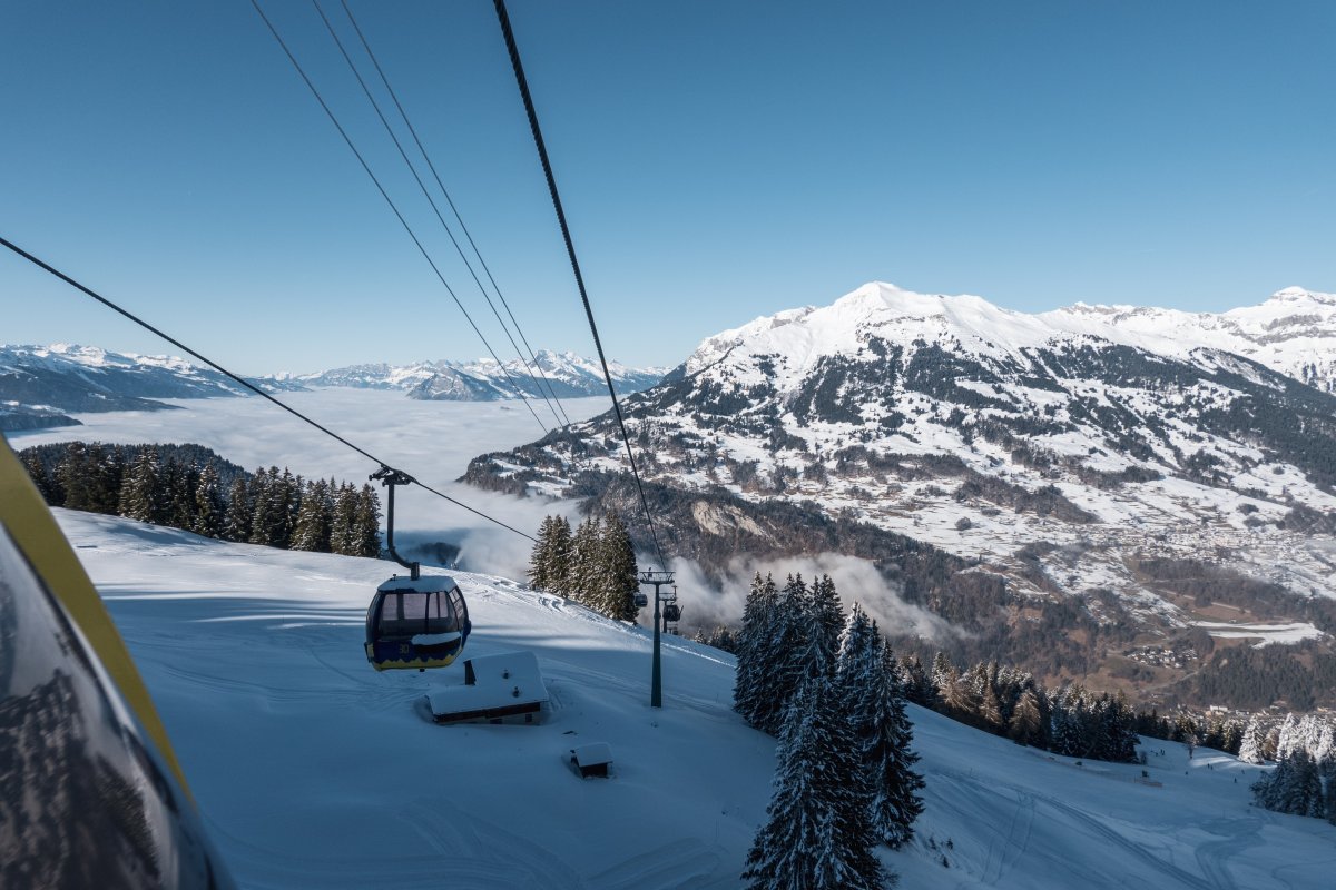 Kabinenbahn Cavadura-Schwänzelegg, Januar 2024