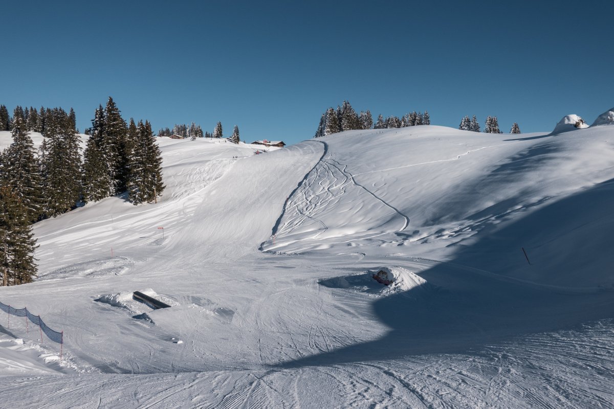 Abfahrt am Schlepplift Bünda, Januar 2024