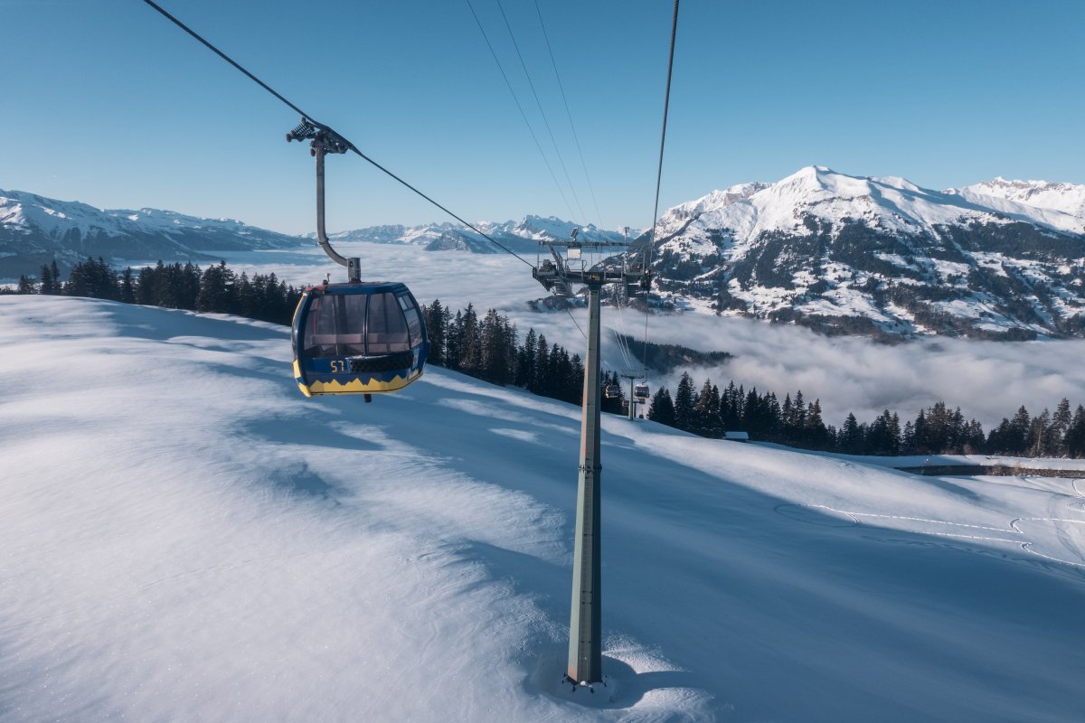 Kabinenbahn Cavadura-Schwänzelegg, Januar 2024