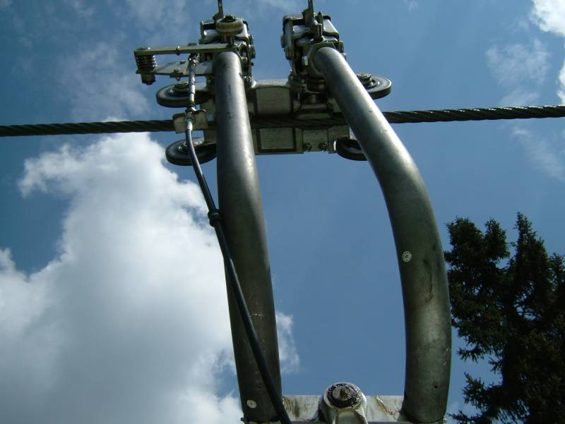 Klemme an der Kabinenbahn Schönried-Rellerli, Juli 2006