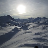 Blick Richtung Süden mit dem Glaspass und den Ausläufern des Safientals, Dezember 2011