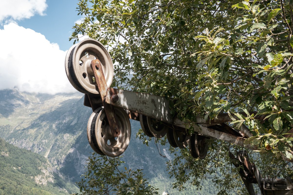 Letzte Stützen der Kabinenbahn Alagna-Belvedere