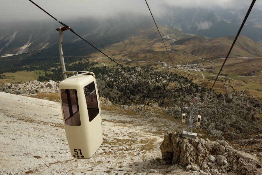 Kabinenbahn Sellajoch-Langkofelscharte, Oktober 2013