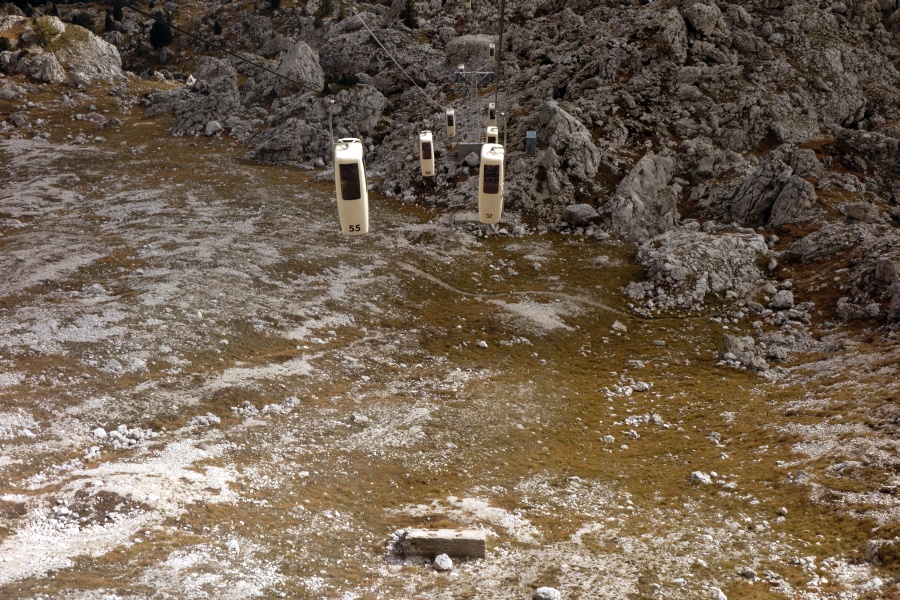 Kabinenbahn Sellajoch-Langkofelscharte, Oktober 2013