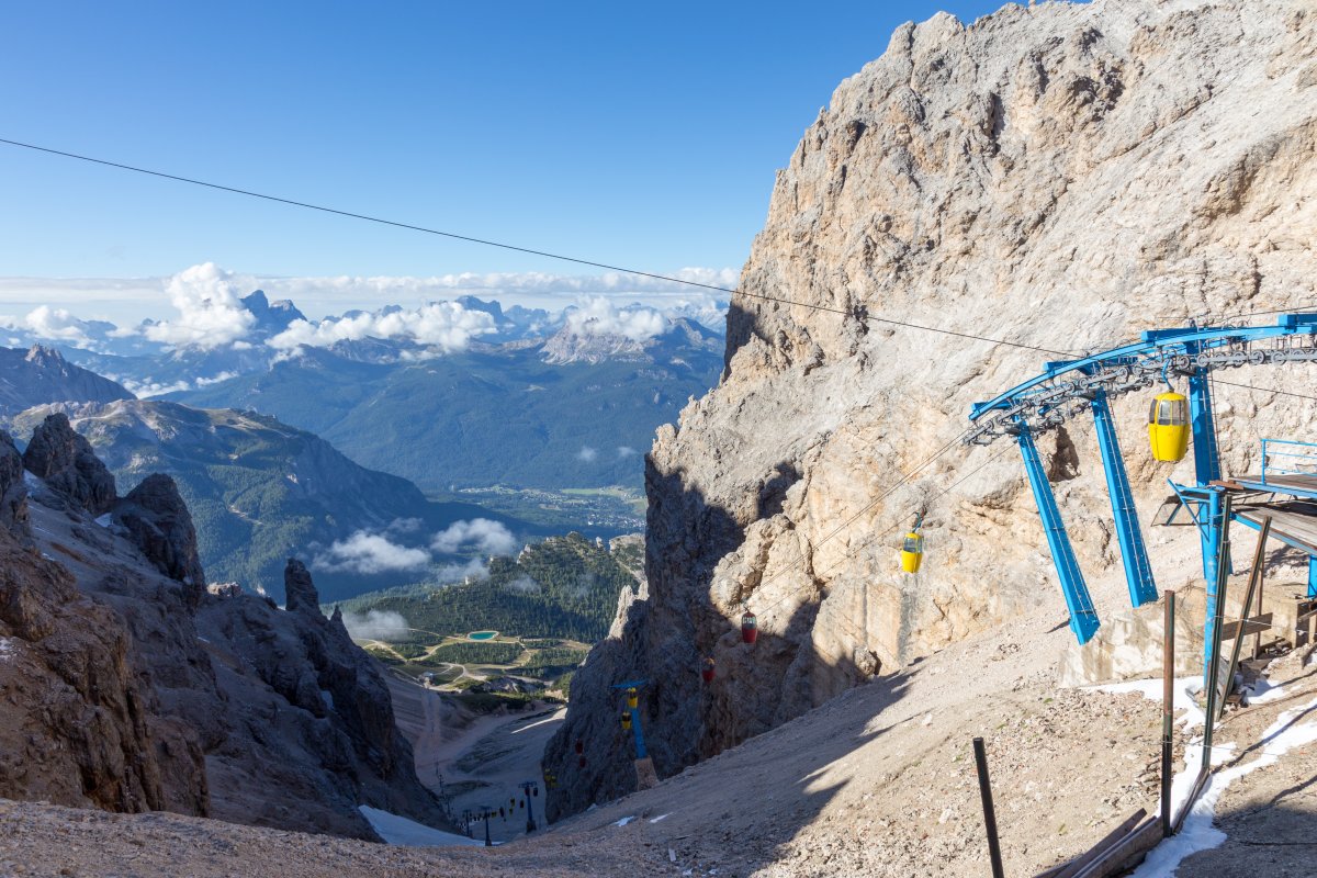 Panorama von der Forcella Staunies auf Cortina d'Ampezzo