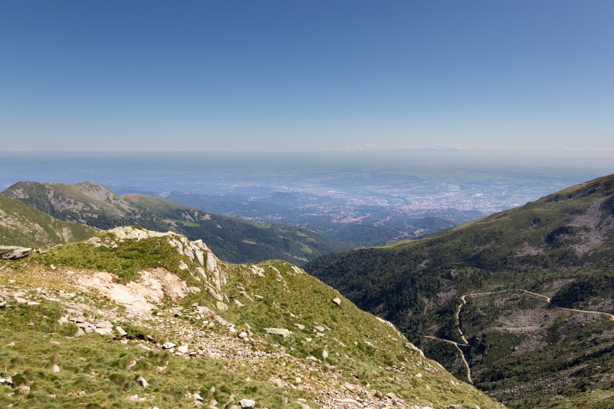 Panorama auf Biella und die Poebene, August 2014