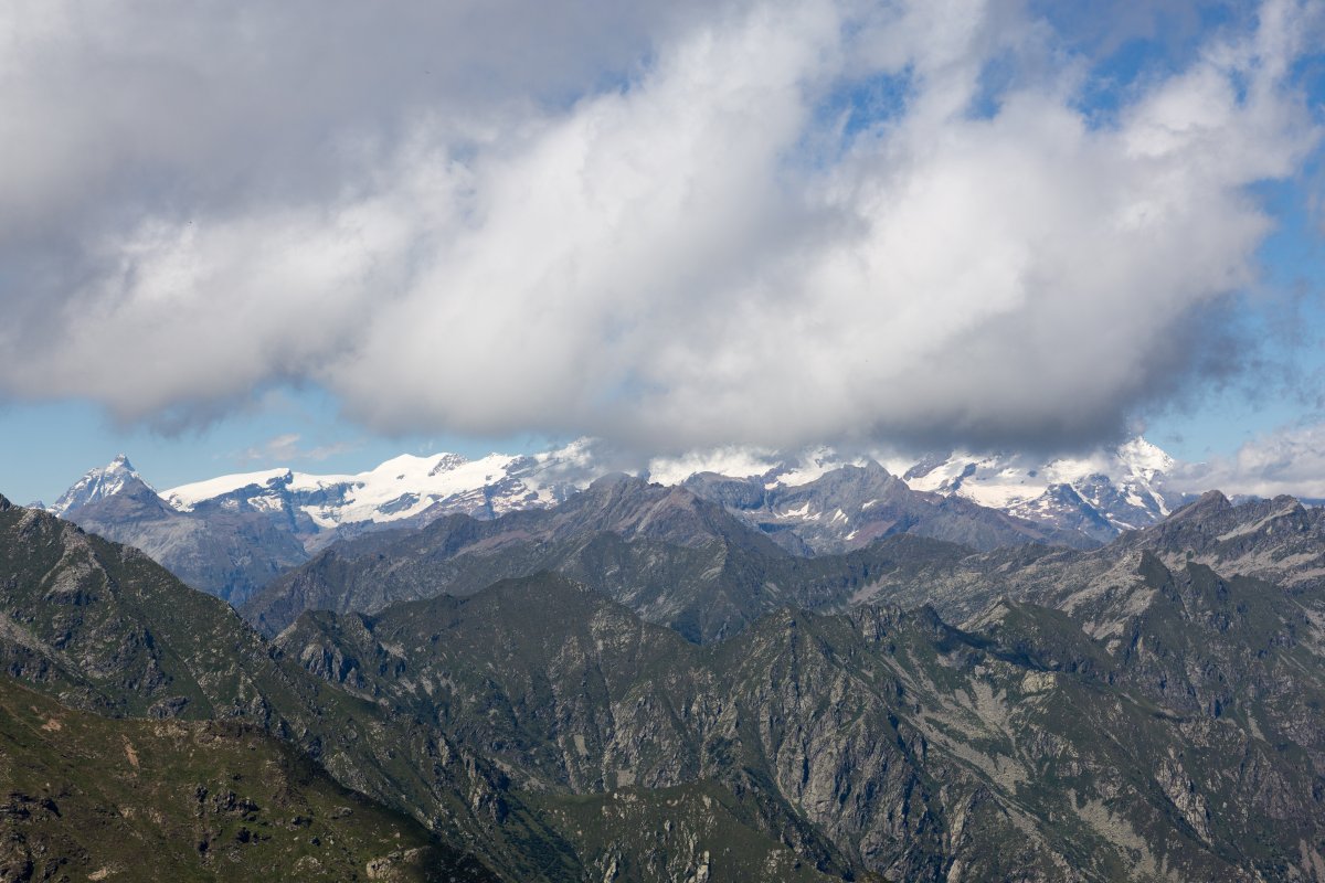 Matterhorn und Monte Rosa vom Monte di Mucrone