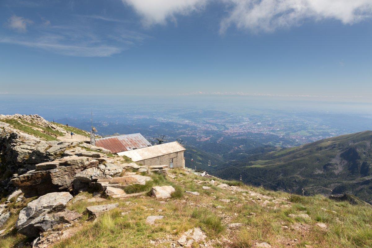 Panorama vom Monte di Mucrone auf die Poebene