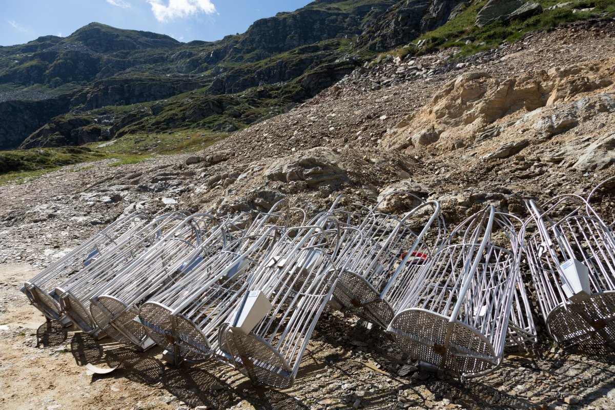 Ersatz- (?) Körbe am Korblift Lago di Mucrone-Monte di Camino, August 2014