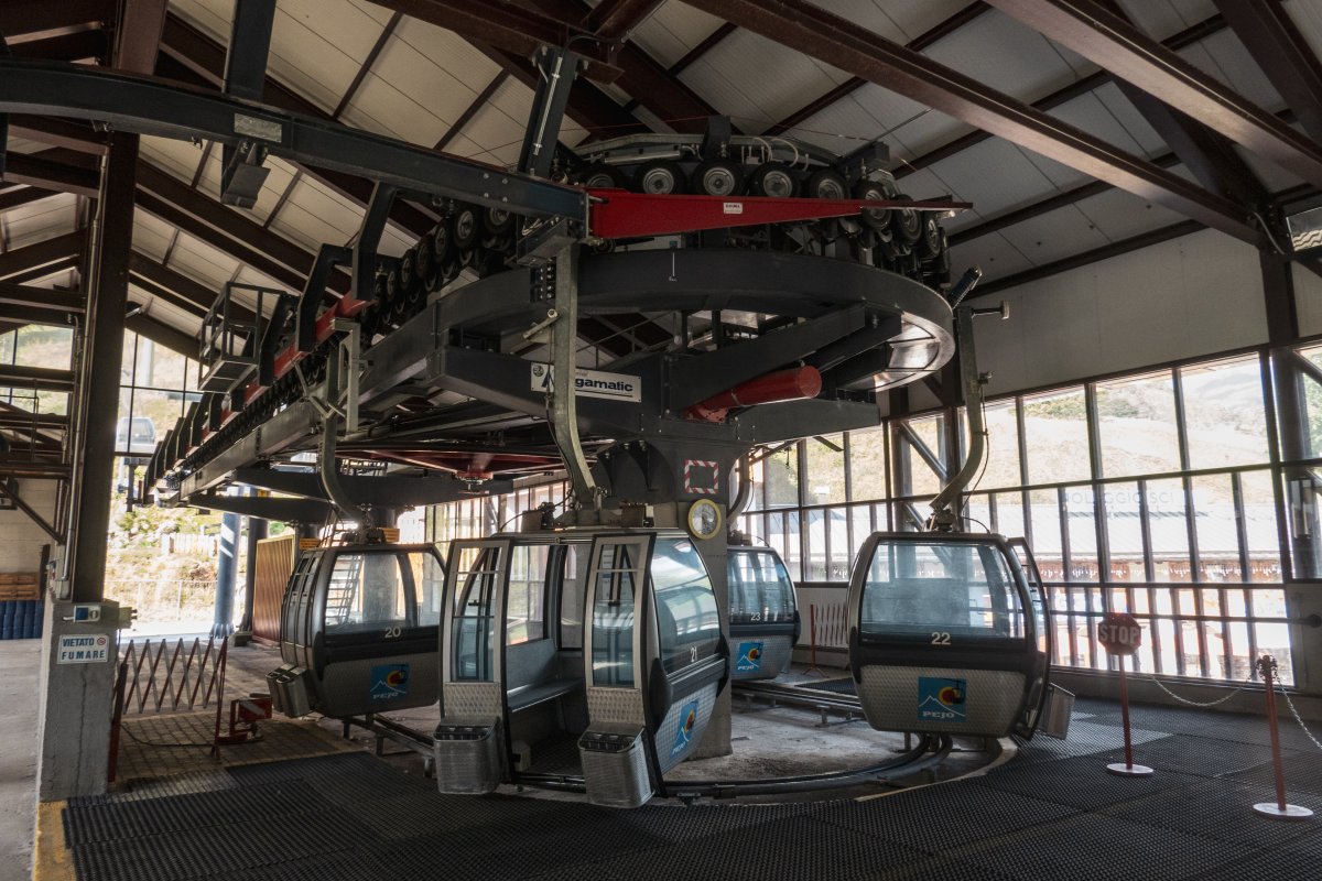 Talstation der Kabinenbahn Peio-Tarlenta, September 2023