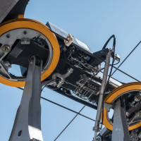 Ausgleichsscheiben an der Luftseilbahn Tarlenta-Punta Taviela, September 2023