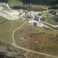 Spektakulärer "Anflug" auf Kurzras mit der Luftseilbahn Kurzras-Grawand, Oktober 2013