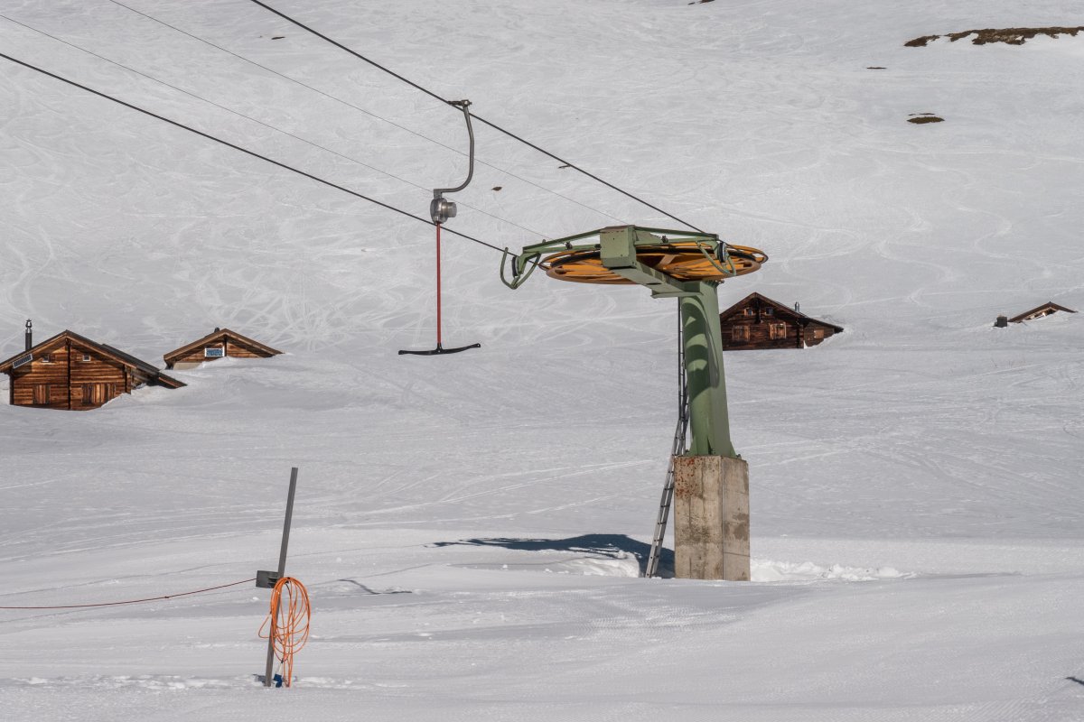 Bergstation des Schlepplifts Feselalp, März 2022