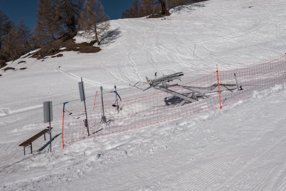 Ponylift im Skigebiet Jeizinen, März 2022