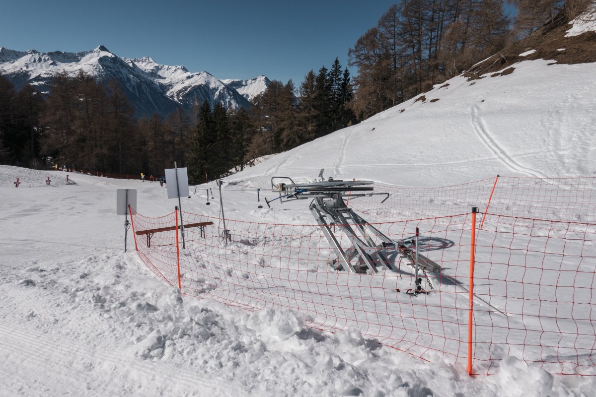Ponylift im Skigebiet Jeizinen, März 2022